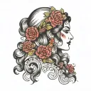 gypsy girl side profile tattoo design idea
