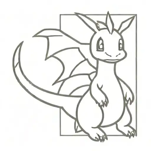 pokemon dragonite  tattoo design idea