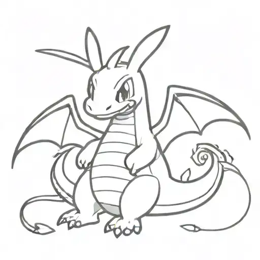 pokemon dragonite cool design tattoo design idea