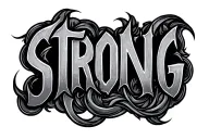 the word strong tattoo design idea