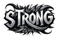 the word strong tattoo design idea