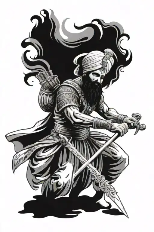 sikh warrior tattoo design idea