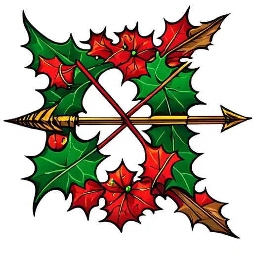 holly bow and arrow tatto design tattoo design idea