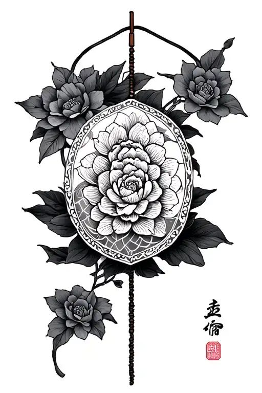 omamori peany tattoo design idea