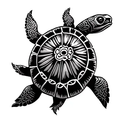 Polynesian Turtle tattoo design idea