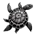 Polynesian Turtle tattoo design idea