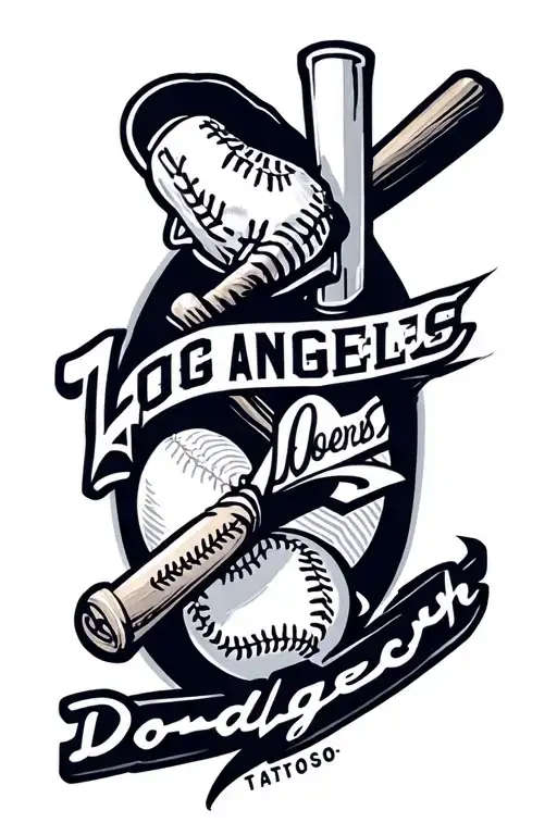 representing the Los Angeles dodgers and Long Beach California  tattoo design idea