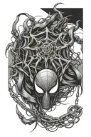 Phantom troupe spider with chain tattoo design idea