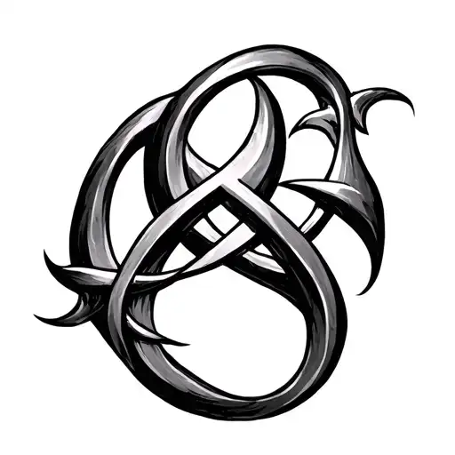 bind rune intertwined tattoo design idea