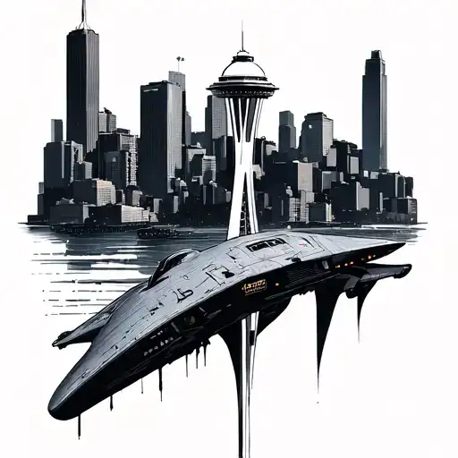 startrek seattle skyline tattoo design idea