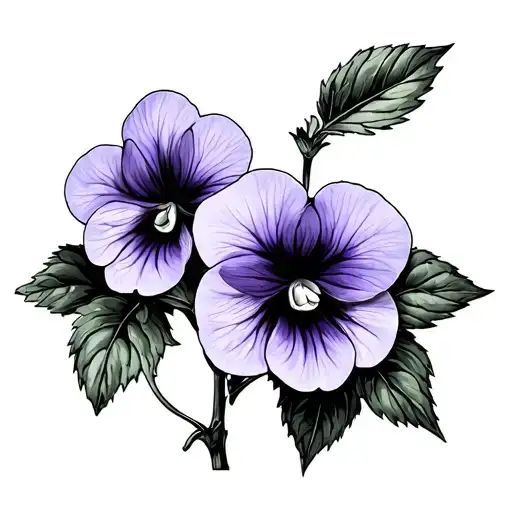 black african violet tattoo design idea