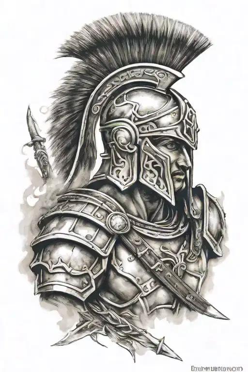 spartan warrior tattoo design idea
