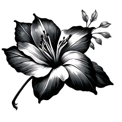 Tropical Flower tattoo design idea