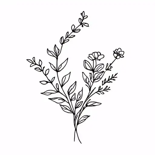 one direction, flower and plant bouquet tattoo design idea