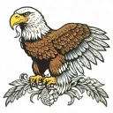 american bald eagle hugging a quetzal bird and a torogoz bird tattoo design idea