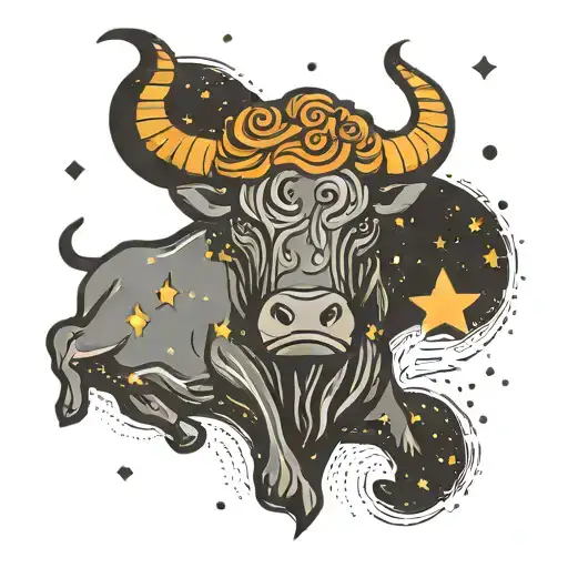 star constellation of taurus sign tattoo design idea