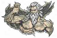 ZEUS WITH LIGHTNING tattoo design idea
