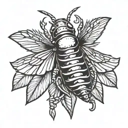 cicada molotov cocktail glass tattoo design idea