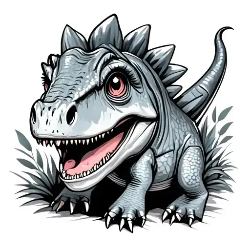 Cute Dinosaur tattoo design idea