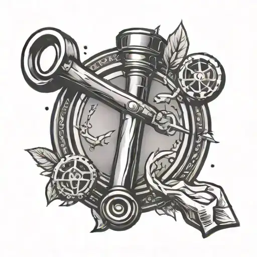 lithium logo and golden ratio and sickle hammer tattoo design idea