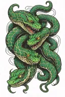 two snakes that faces each other tattoo design idea