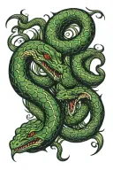 two snakes that faces each other tattoo design idea