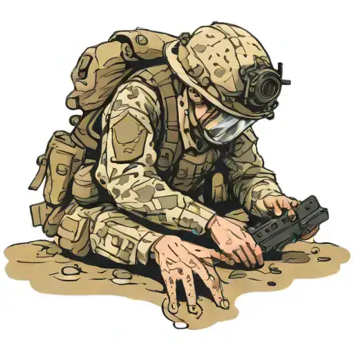 a sapper removes a mine tattoo design idea