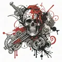 Skeleton key tattoo design idea