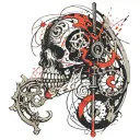 Skeleton key tattoo design idea