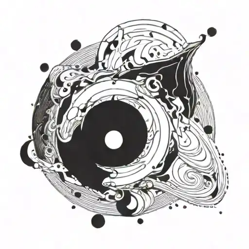 Space black hole tattoo design idea