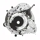 Space black hole tattoo design idea