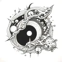 Space black hole tattoo design idea