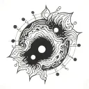 Space black hole tattoo design idea