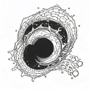 Space black hole tattoo design idea