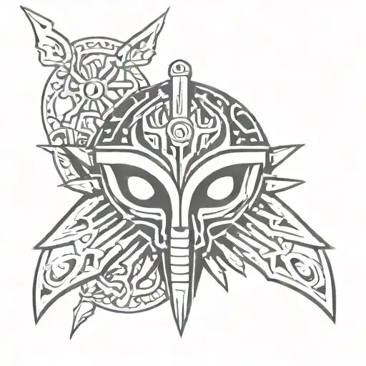 Master sword majoras mask patterns tattoo design idea
