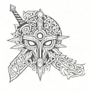 Master sword majoras mask patterns tattoo design idea