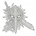 Master sword majoras mask patterns tattoo design idea