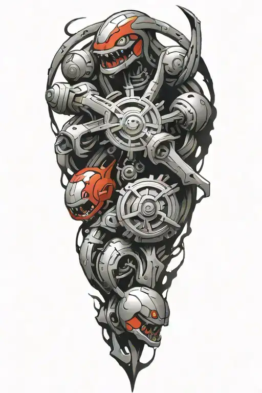 Pokemon battle scene tattoo design idea