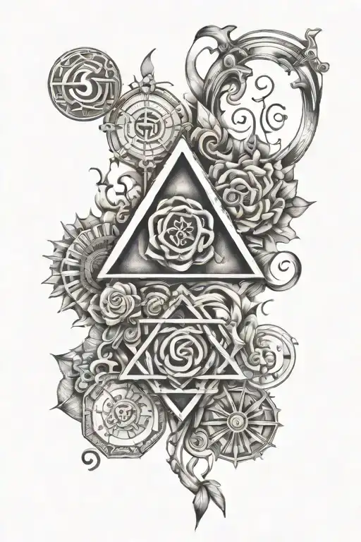 OCD awareness symbols and elements tattoo design idea