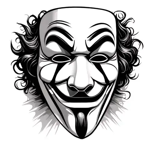 Anonymous masks clown tattoo design idea