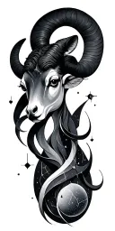 Aries constellation intertwined tattoo design idea
