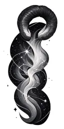 Aries constellation intertwined tattoo design idea