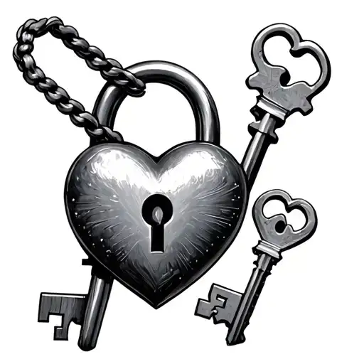 Heart Lock And Key tattoo design idea