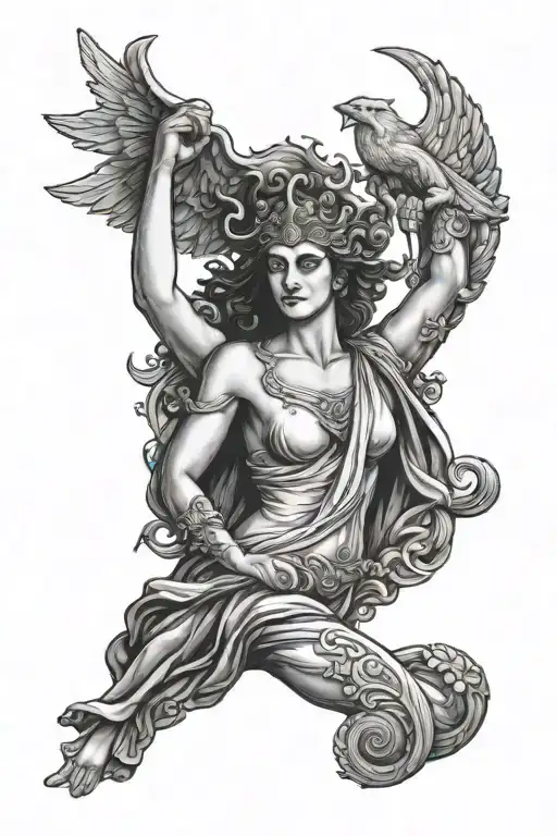 greek mythology sticker sleeve tattoo design idea