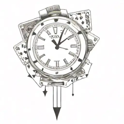 Sunglasses, poker cards and a Rolex watch tattoo design idea