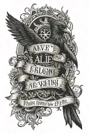 To create a tattoo with the text "all my life with pain, but never giving up" in the style of the movie "Raven", you can use the following elements::  1. * * Font**: The font must be Gothic, dark, and similar to the one used in the movie. For example, the font "Neo Gothic" or "Gotham". 2. * * Color scheme**: The traditional colors for "Raven" are black, white, and red. 3. * * Location**: These tattoos are usually placed on the chest, back, or arms.  ** Sample design**: - * * Font**: "Neo Gothic" - **Color**: Black text on a white background with red accents. - **Composition**: Text can be placed in the center, surrounded by thin lines that resemble the wings of a raven.  ** Sample code for creating a Crow-shaped tattoo in the Adobe Illustrator image editor:**  ```svg <svg height="100" width="100">   <defs>     <filter id="drop-shadow" x="0" y="0" width="200%" height="200%">       <feGaussianBlur stdDeviation="10" />       <feOffset dx="4" dy="4" />       <feSpecularLighting specularColor="#fff" specularExponent="10" lighting-color="#000">         <fePointLight x="-1000" y="-1000" z="1000" />       </feSpecularLighting>     </filter>   </defs>   <text filter= "url(#drop-shadow) "style=" font-family: 'Neo Gothic', sans-serif; font-size: 40px; fill: #000;"> all my life with pain, but never giving up < / text> < / svg> `` This code will create a simple but effective "Crow" style tattoo. tattoo design idea