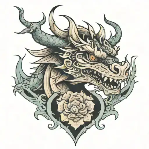 half dragon face tattoo on chest tattoo design idea
