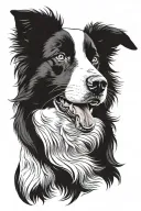 border collie floppy ears herding portrait tattoo tattoo design idea
