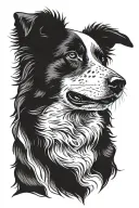 border collie floppy ears herding portrait tattoo tattoo design idea