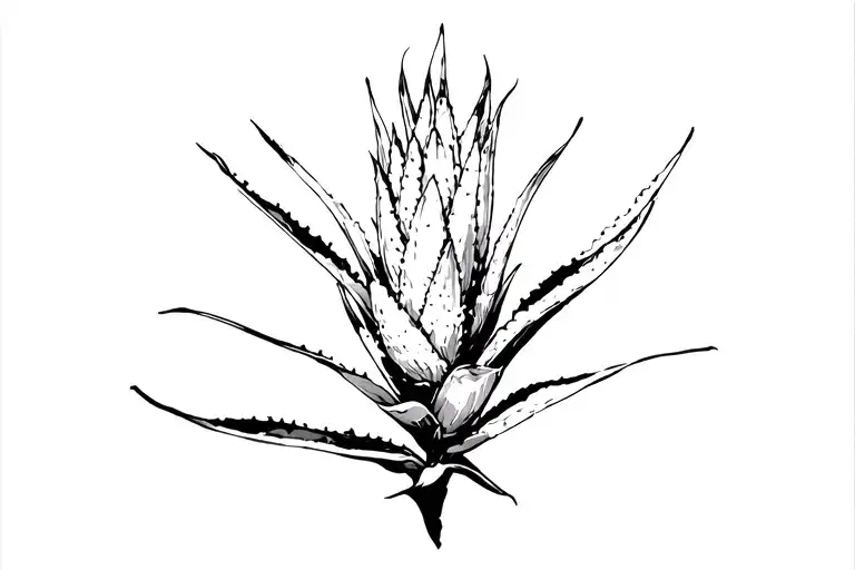 Agave plant in a black tattoo design idea